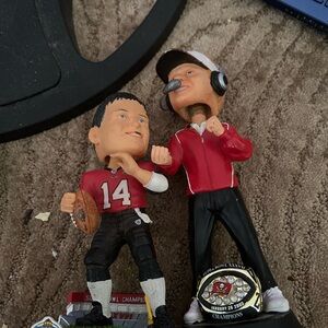 Football Coach and Player Cake Topper Set - Red and Black